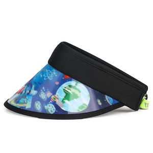 Kids Cartoon Visor Sun <b>Hat</b> <b>Summer</b> Sunscreen Breathable Unisex 4-10 Years Old Flat Brim Polyester Outdoor Protection - Product Image 3