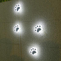 Nouveau Design Creative Cat Paw Foot Print Lights extérieur escalier voie cour étanche ip67 led lampe de jardin à énergie solaire