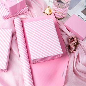 Pink And <b>White</b> Stripes Wrapping Paper 17 In X 32.8 Ft Reversible Gift <b>Wrap</b> For Birthday Valentines Mothers Day Graduation - Product Image 5