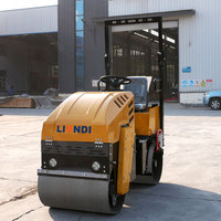 Rouleau compresseur vibrant autoporté de 1 tonne le plus populaire, nouveau modèle, à double tambour, à prix abordable