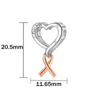 Breloques Pan Charms en argent bicolore avec ruban rose, espoir, foi, amour pour le cancer du sein, perles compatibles avec bracelet original, bijoux, anniversaire, Berluque