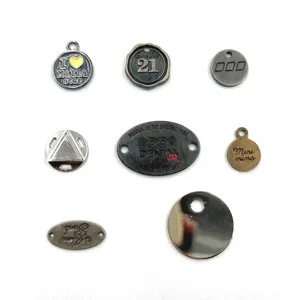 Metal Blanks Tags Connector Metal Tags With 2 Holes Custom Labels Pendants Engraving Blanks For DIY Clothing