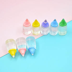 Miniatura de Biberón Transparente de Resina, Cabujón Plano para Decoración de Cocina en Miniatura DIY, Accesorios Decorativos con Pegamento en Crema - Product Image 5