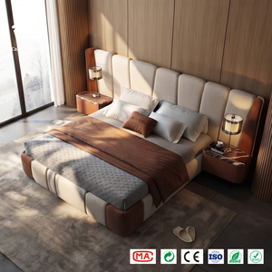 Set Letto Imbottito in Tonalità Neutre Eleganti, Fornitura Professionale per Progetti, Arredamento Camera da Letto Personalizzato per Mercato USA, Canada e Australia - Product Image 3