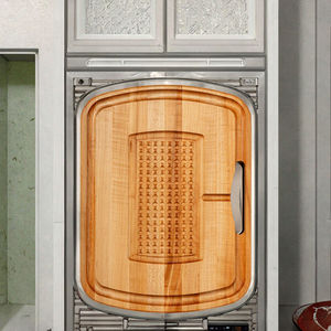 Planche à découper en érable extra épaisse, 5,5 cm d'épaisseur, avec rainure pour le jus, design pyramidale stabilisatrice, forme rectangulaire - Product Image 3