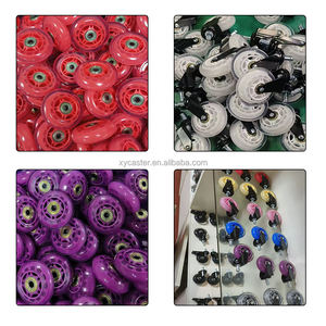 Universelle Größe 11/22 mm Rollen Klingen PU Weiche Bürostuhl Gummi-Lenkrolle / Gewindebolzen-Rollen für Möbel 2,5 Zoll Set - Product Image 4