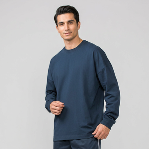 Custom Eco-Friendly Heavy Long Sleeve <b>Waffle</b> T-<b>Shirt</b> for Men PolyesterCotton Bulk White Clothes with Full Graphic Screen Print - Product Image 1