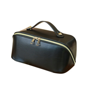 Large Capacity PU <b>Makeup</b> Bag Travel Cosmetic <b>Case</b> Water Resistant Zipper Toiletry <b>Organizer</b> With Handle - Product Image 1