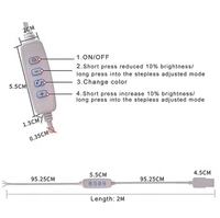 Kabel catu daya 2 Pin warna cocok, kabel ekstensi Usb 2.0 dengan adaptor sakelar on OFF, lampu bohlam lampu Led
