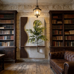 Peinture murale moderne personnalisée 3D abstraite avec LED, motif femme et fleurs, en grès, pour hôtel, salon et maison - Product Image 4