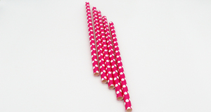 Pailles en papier jetables BIO rayées colorées en gros - Product Image 2