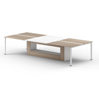 Mobilier de bureau moderne Ensemble de bureau pour salle de conférence avec table de réunion extensible Chaises Panneau en bois pour réunions et réunions