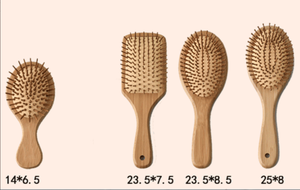 Cepillo de pelo de bambú natural para el crecimiento del cabello Cerdas Desenredante Cepillo de pelo de paleta de madera Masaje del cuero cabelludo con mango ergonómico