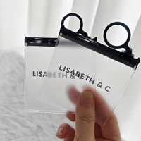 Marque privée personnalisé boucle d'oreille collier bijoux fermeture éclair emballage sac en gros Pvc fermeture éclair sac avec logo