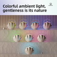 Mini humidificateur portable en forme de coquillage, diffuseur d'arômes USB avec lampe de nuit, brume ultra-silencieuse et abondante pour chambre, bureau, cadeau d'anniversaire