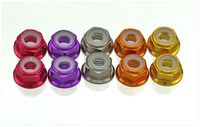 Écrou à bride hexagonale en alliage d'aluminium coloré, écrou à bride coloré en nylon anti-desserrage