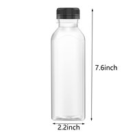 Bouteille de jus d'eau jetable personnalisée en plastique pour boissons avec étiquette blanche Bouchons Bouteille de boisson transparente