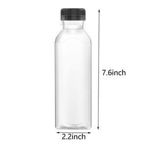 Botella de zumo de agua desechable personalizada, botella de plástico para bebidas con tapas de etiqueta blanca, botella de bebida transparente - Product Image 2