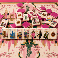 Juego de Mahjong Americano con Temática de Nueva York, 160 Fichas Premium con la Estatua de la Libertad, Broadway, Moda e Íconos de la Ciudad de Nueva York
