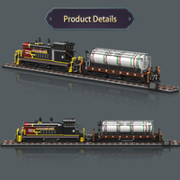 MOULD KING 12052 Locomotive diesel ferroviaire SW1200, ensemble de blocs de construction, moteur de train avec wagon-citerne, modèle MOC, briques, jouets, cadeau