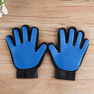 Wang Xuan Pet Grooming Gloves Blue Size 23.2cm X 17.2cm For <b>Dog</b> Bath <b>Massage</b> Hair Removal - Product Image 1