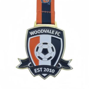 Medalla cuadrada chapada en oro 3D de alta calidad para fútbol sala <span class=keywords><strong>FUTBOL</strong></span> DE SALON con cinta de sublimación - Product Image 5