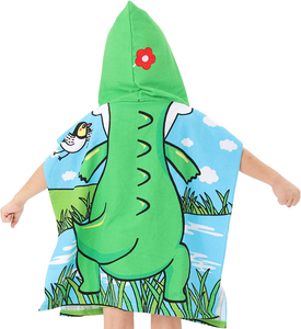 Logo personalizzato In microfibra In Stock <span class=keywords><strong>telo</strong></span> mare per bambini stampato asciugamano con cappuccio dei cartoni animati <span class=keywords><strong>poncho</strong></span> vestiti da spiaggia per bambini - Product Image 1