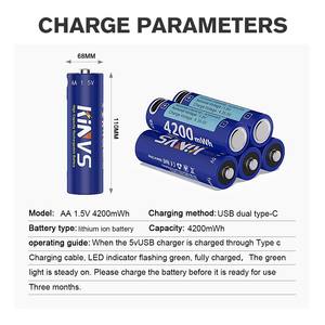लिथियम aaaa रिचार्जेबल बैटरी 1.5v यूएसबी टाइप-सी चार्जिंग - Product Image 5
