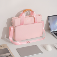 Sac fourre-tout pour ordinateur portable en polyester avec logo personnalisé, grande capacité, sac à main pour ordinateur portable 14 pouces avec bandoulière, sac d'ordinateur pour voyages d'affaires