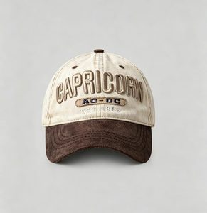 OEM ODM Available Capricorn Baseball Cap Vintage Washed Denim Two-Tone Embroidered Dad <b>Hat</b> <b>for</b> Export - Product Image 4