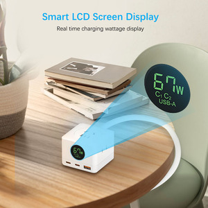 สมาร์ท Eu Us ปลั๊กซ็อกเก็ตสายไฟต่อไฟฟ้าป้องกันไฟกระชาก Pd Gan Ac Outlet Usb ประเภท C อะแดปเตอร์ชาร์จปลั๊กไฟ - Product Image 4