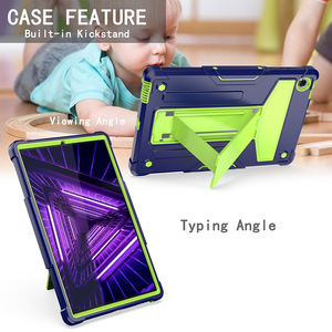 Le <span class=keywords><strong>plus</strong></span> récent étui pour <span class=keywords><strong>tablette</strong></span> de couleur contrastée populaire pour <span class=keywords><strong>Lenovo</strong></span> Tab <span class=keywords><strong>M10</strong></span> <span class=keywords><strong>Plus</strong></span> TB-X606X/X606F TPU Hybrid PC <span class=keywords><strong>Housse</strong></span> de support pliable robuste - Product Image 6