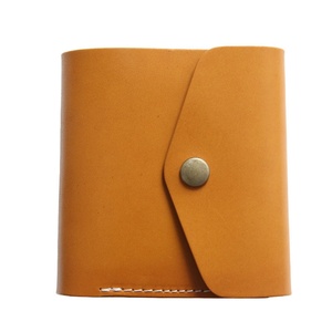 Casual Vegetable Tanned Leather Top Layer Cowhide Short Wallet Genuine Leather Simple Portable Japanese Style Buckle Wallet - Product Image 5