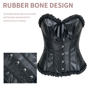 Fajas Colombianas en gros pour femmes, corset en cuir PU à lacets, style rétro palais, forte compression abdominale, vêtement extérieur amincissant - Product Image 4