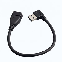 Cable Adaptador de Extensión USB 3.0 a Macho a Hembra, Flexible, Compacto, con Conector en Ángulo Recto de 90 Grados