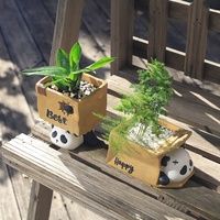 Nouveau fait à la main personnalisé Animal résine plantes succulentes plantation conteneur De Fleur décor Salon dessin animé Panda décoratif planteur Pots de fleurs