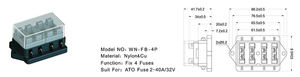 Coches camión 24V DC 12V Van barco Marina impermeable Vehículo de Automoción de 4 <span class=keywords><strong>ATO</strong></span> hoja caja de fusibles - Product Image 2