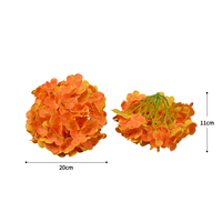 Fleurs d'hortensia artificielles en latex de grande taille, vente en gros d'usine, toucher réel, pour décoration murale, de table, d'arche de mariage, tête de fleur artificielle