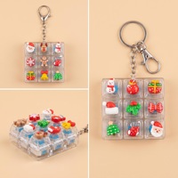 Schattig Kerstmis 9-vakjes fidget toy knoop sleutelhanger draagbaar sensorisch promotie speelgoed feestdagen souvenir tas charme sleutelhanger voor kinderen