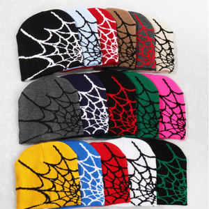 F-2747 Offre Spéciale pas cher personnalisé toile d'araignée jacquard hip hop y2k chapeaux femmes hommes hiver slouchy beanie hat tricoté <span class=keywords><strong>spiderman</strong></span> beanie - Product Image 2