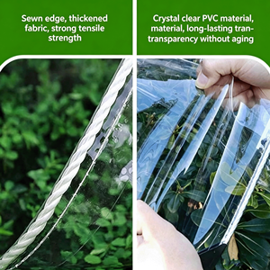 Bâche en PVC transparent DaringFish 0,35 mm avec œillets, couverture imperméable pour meubles <span class=keywords><strong>de</strong></span> <span class=keywords><strong>jardin</strong></span>, plantes, serre, pliable - Product Image 5
