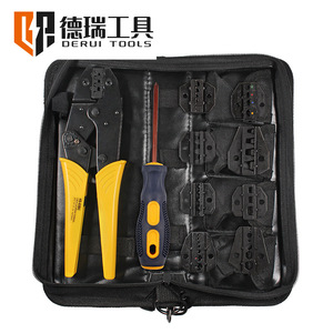 Kit d'outils Derui Tools Mini Pince à sertir multi-mâchoires HS-03BC pour fils de 16 AWG, entrée frontale, en acier à haute teneur en carbone, pour bricolage - Product Image 1