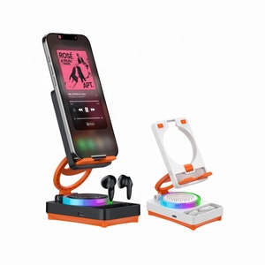 3 trong <span class=keywords><strong>1</strong></span> di động điện thoại di động đứng với loa không dây và BT TWS Earbuds ánh sáng đầy màu sắc có thể gập lại điện thoại chủ cho IOS <span class=keywords><strong>Android</strong></span> - Product Image 1