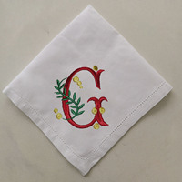 Monogramme marque événement fête mariage décor cadeau personnalisé broderie Table mouchoirs personnalisés serviettes en lin blanc