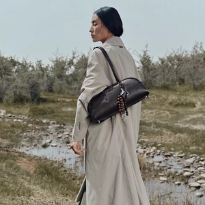 Sac bowling femme en cuir véritable et polyester, style Wen <span class=keywords><strong>Qis</strong></span>, série Trail Mountain, simplicité urbaine, fermeture éclair, deux sangles, tendance - Product Image 2