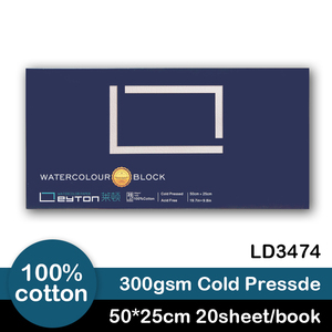 Papier aquarelle <span class=keywords><strong>Leyton</strong></span> 2:1 Ratio 50*25cm, texture pressée à froid, coton en gros, 300gsm, scellé sur quatre côtés, LD3474, carnet d'aquarelle - Product Image 2
