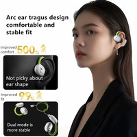 Casque sans fil OWS BT 5.4, écouteurs de sport pour jeux, crochet d'oreille, légers, confortables, étanches, contrôle tactile, stéréo