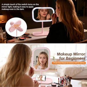 Miroir de Maquillage LED Moderne de Bureau avec 3 Couleurs de Lumière, Miroir Tactile pour Femmes, Miroir de Coiffeuse pour Chambre à Coucher - Product Image 4