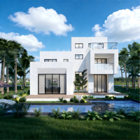 Villa préfabriquée de luxe moderne, maisons préfabriquées en kit d'acier, bâtiments à structure en acier en provenance de Chine