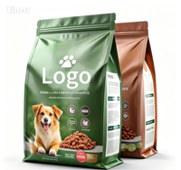 Sacs à friandises pour chats et chiens personnalisés, imprimés, de qualité alimentaire, résistants à l'humidité, à fond plat, avec fermeture éclair refermable, 8 côtés scellés, 5 kg, 10 kg, 15 kg